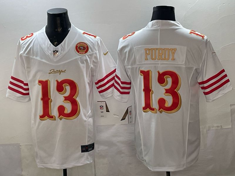 Men 2026 San Francisco 49ers #13 Purdy White Gold 5th generations Nike Limited NFL Jersey style 002->san francisco 49ers->NFL Jersey